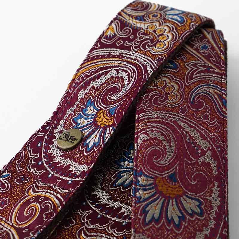 Paisley Gitarrengurt bordeaux – Indian Sunrise