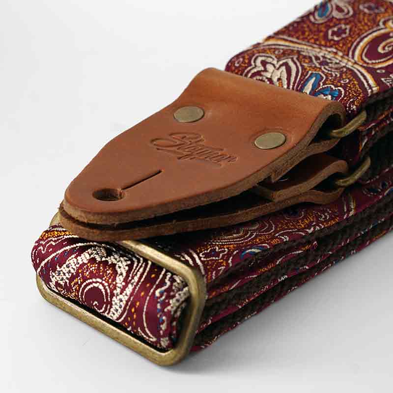 Paisley Gitarrengurt bordeaux – Indian Sunrise