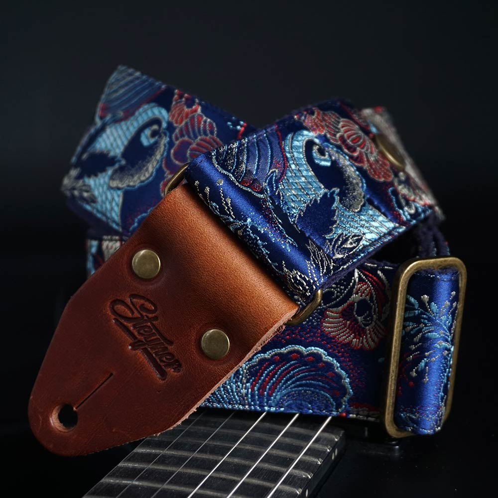 Vintage Guitar Strap Blue - Eastern Ocean