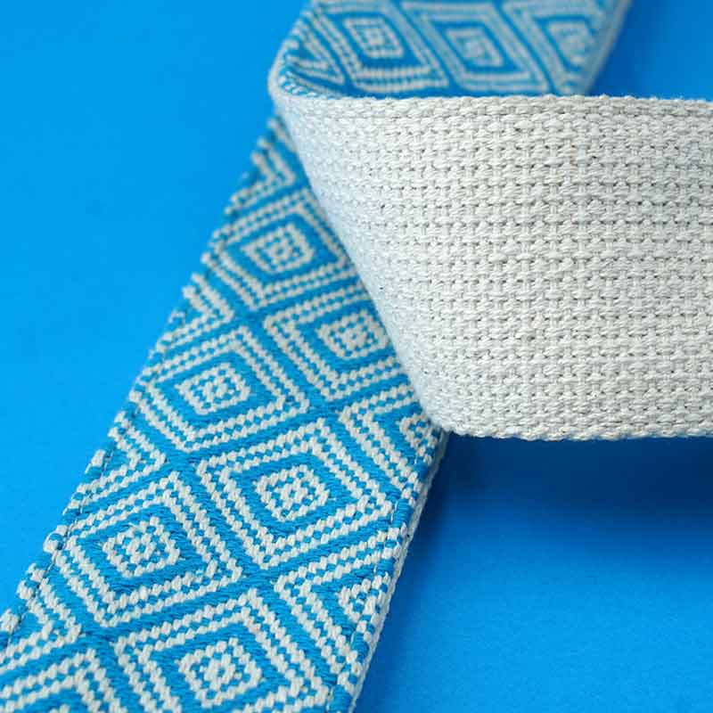 Guitar Strap - Ethno Light Blue Deluxe