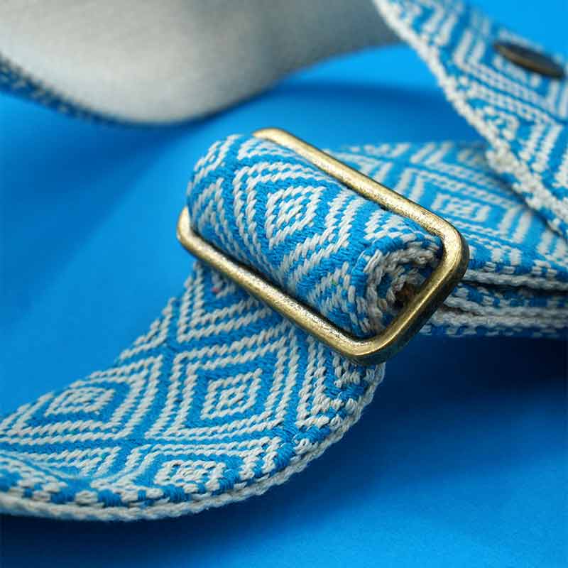 Guitar Strap - Ethno Light Blue Deluxe