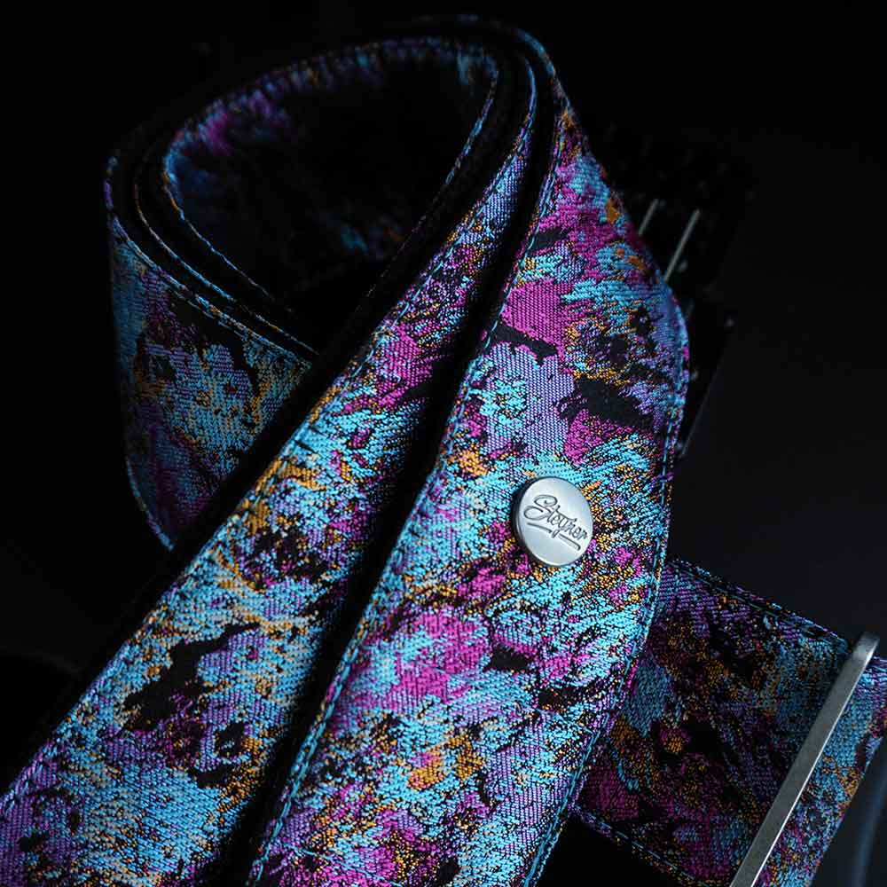 Guitar strap blue - purple - Cosmic Nebula