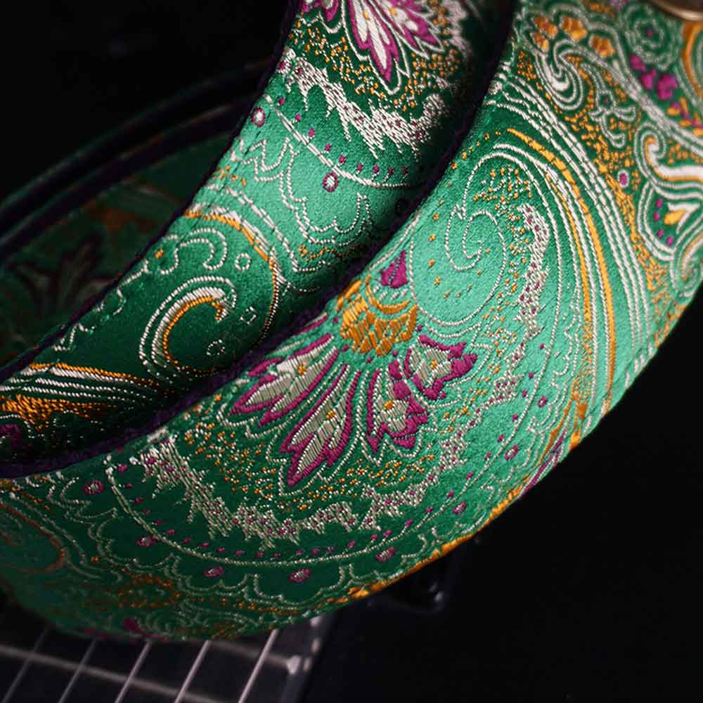 Paisley Guitar Strap green – Indian Garden