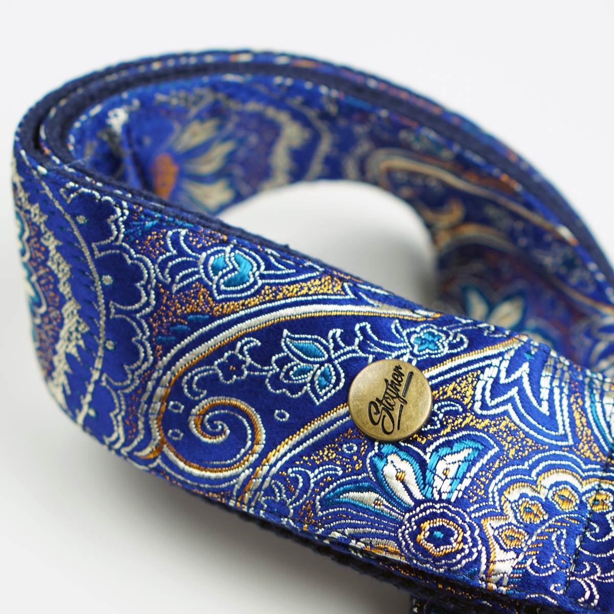 Blue paisley guitar strap - Indian Ocean