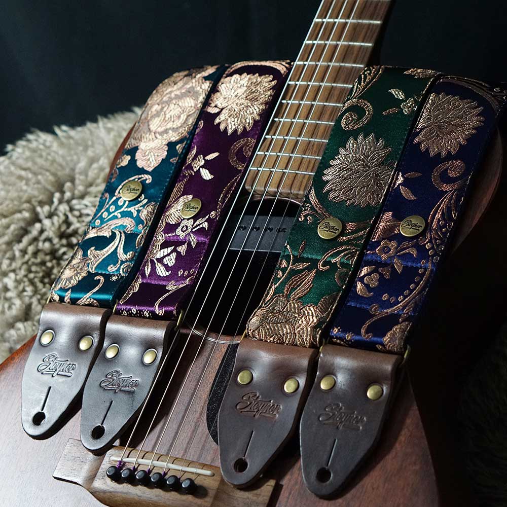 Guitar Strap - Luxury Rose Blue