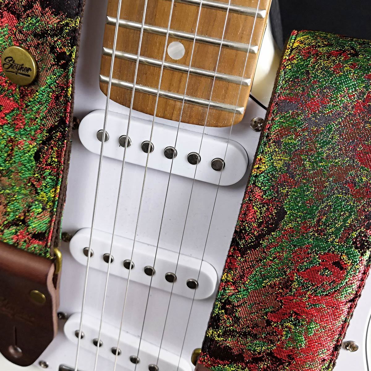 Guitar strap green - Cosmic Nebula