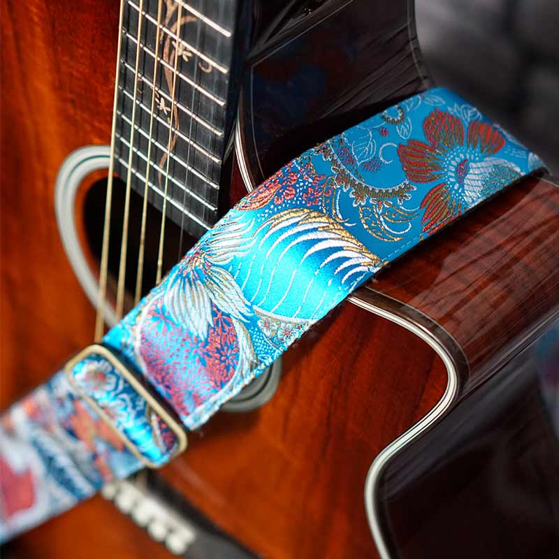 Vintage Guitar Strap Blue - Tropical River (B-Ware)