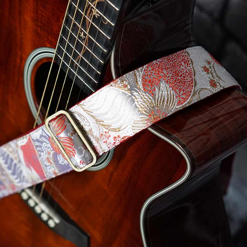 Vintage Guitar Strap White - Tropical Sky