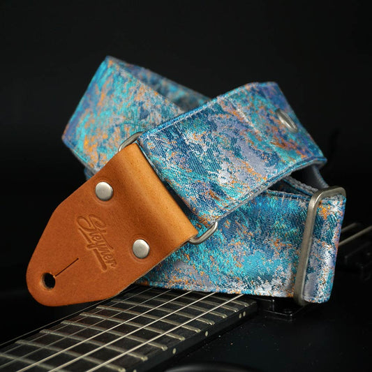 Guitar strap gray- Cosmic Nebula