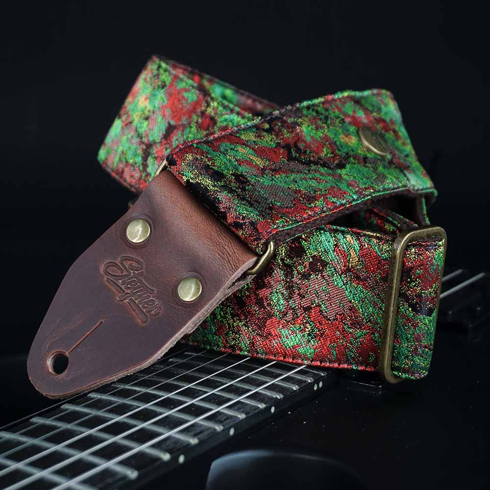 Guitar strap green - Cosmic Nebula