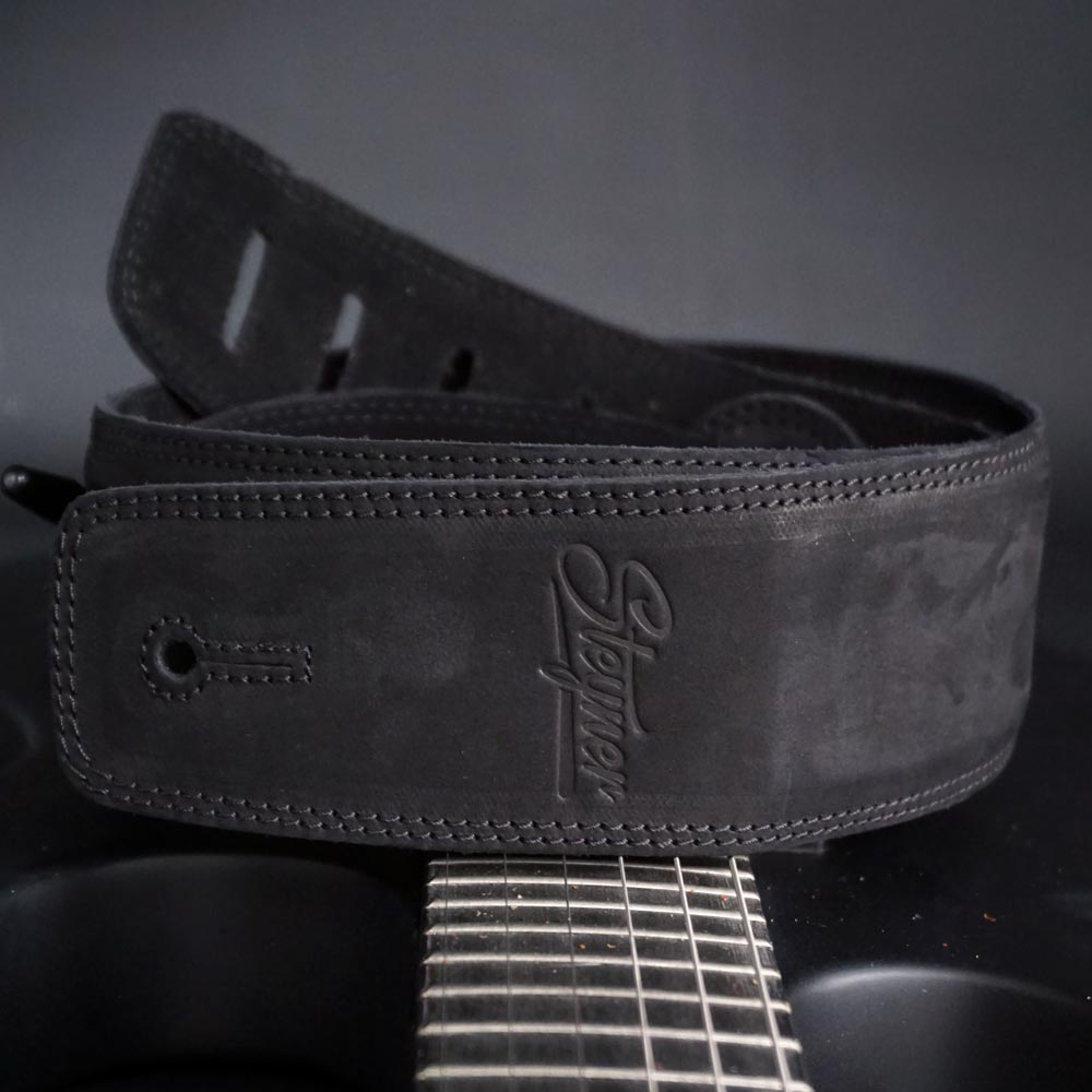 Sangle de guitare en cuir Nubuk Deluxe Black