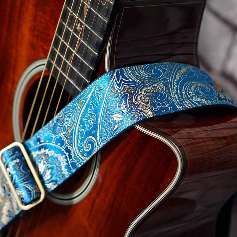 Paisley guitar strap blue - Indian River
