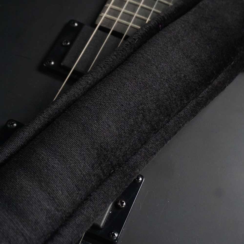 Padded guitar strap black - Luxury Black Paisley (brass-black)
