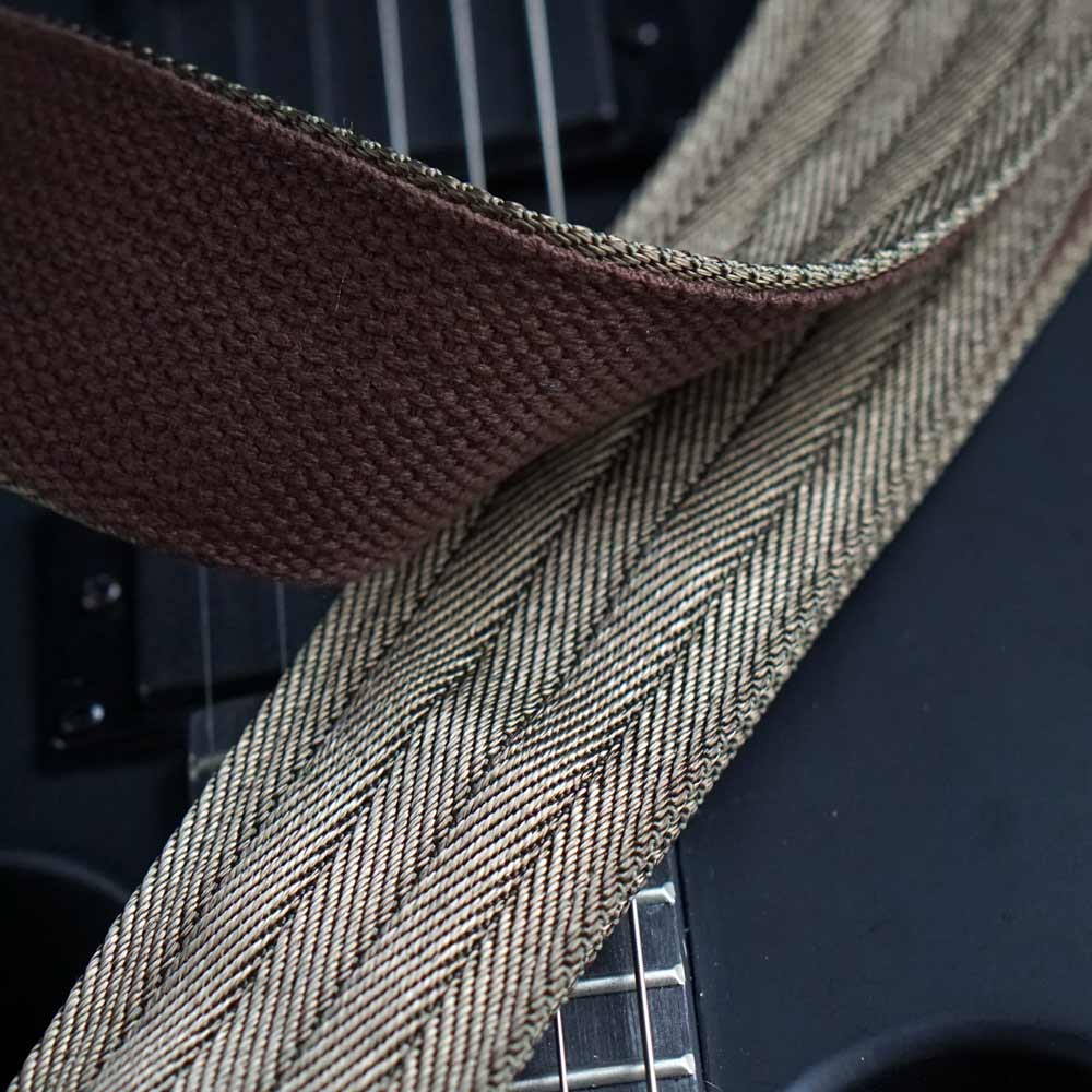 Nylon Guitar Strap Heavy Henry (Green-Brass)