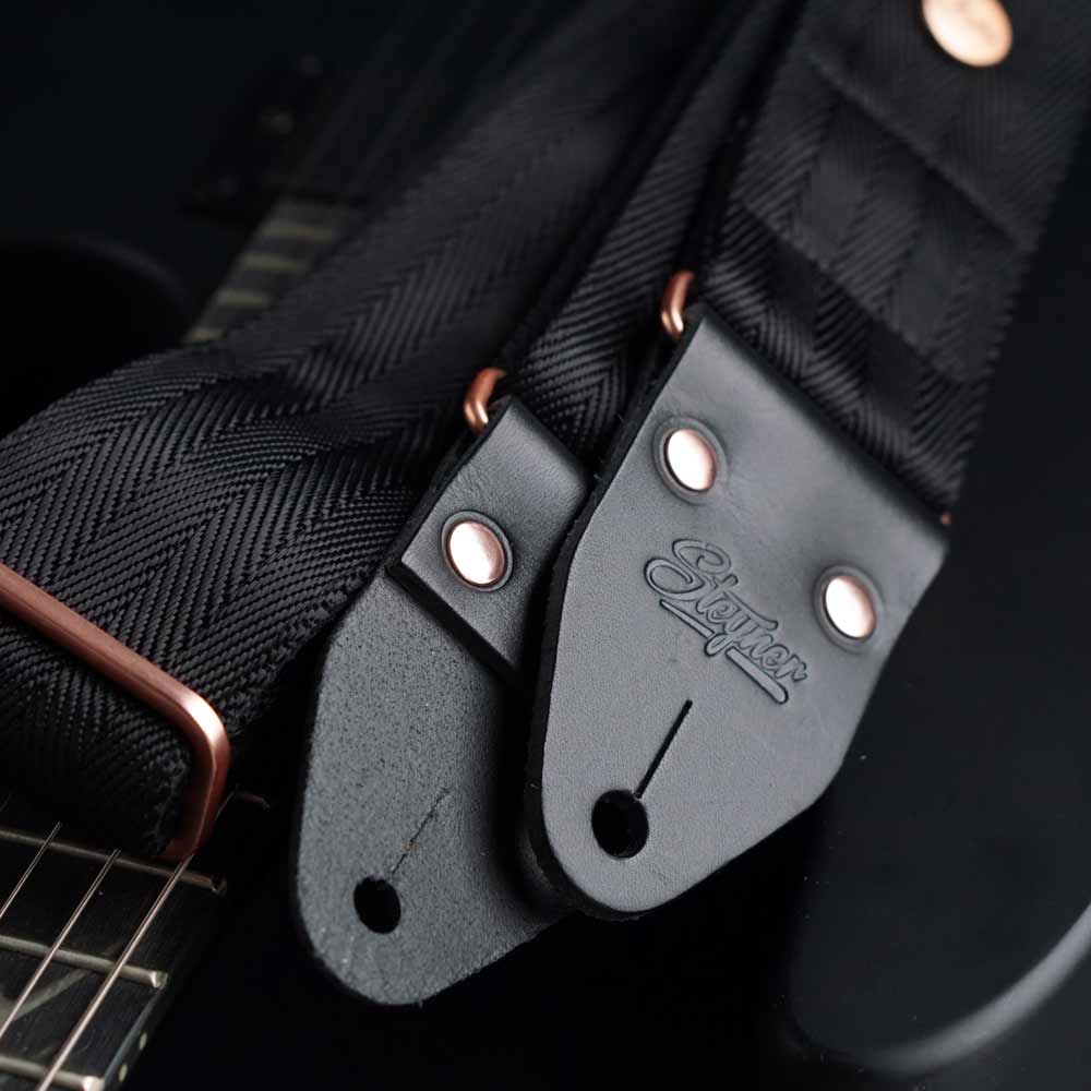 Nylon Guitar Strap Heavy Harriet (Black-Rose Gold)