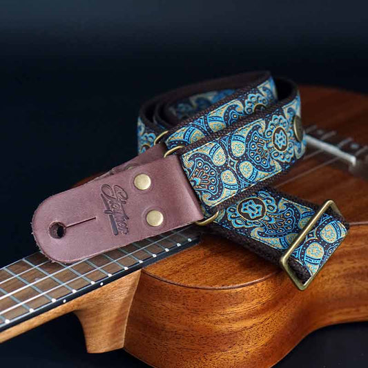 Retro Ukulelegurt - Morgenlicht - 38 mm (braun-blau)