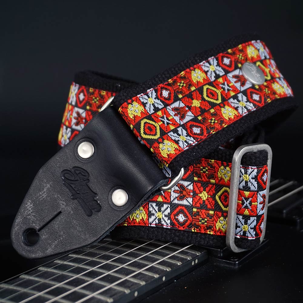 Retro gitarrengurt jimmi hendrix stil woodstock mit roter gitarre remake