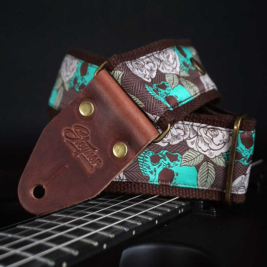 Jacquard Guitar Strap - Emerald Pirate