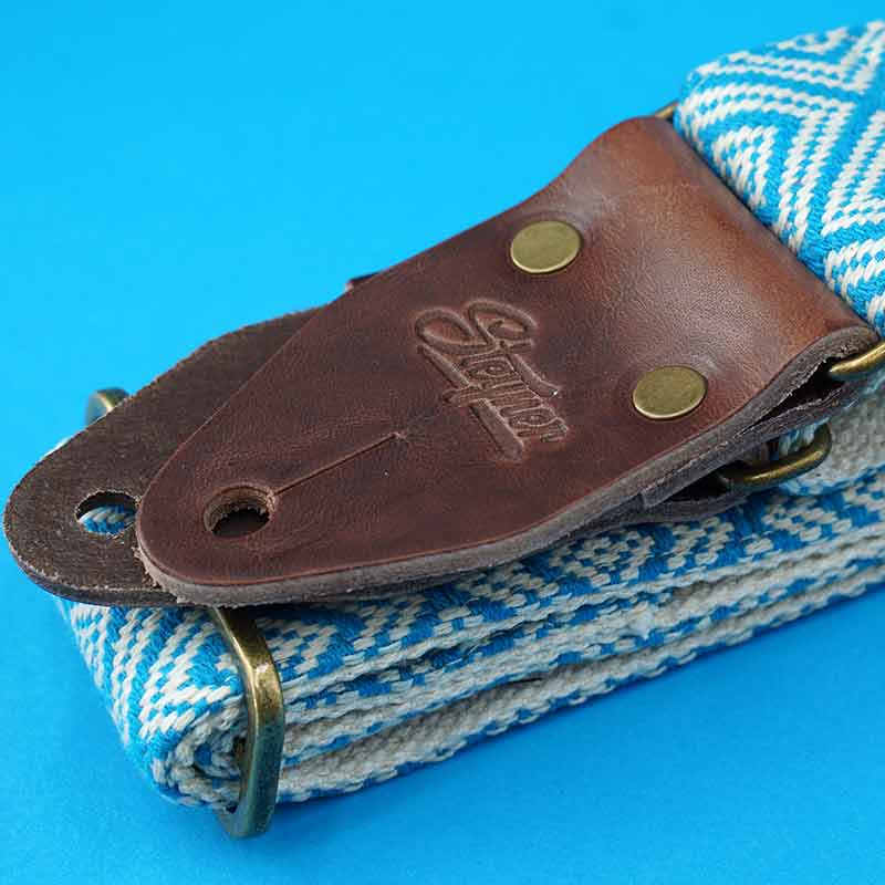 Guitar Strap - Ethno Light Blue Deluxe